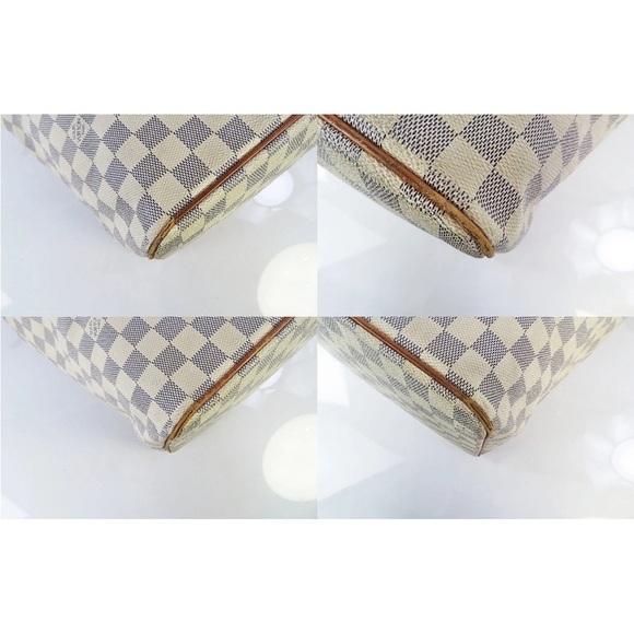 Louis Vuitton White and Tan Checkered Tote - Picture 5 of 16